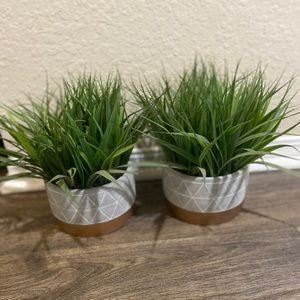 Fake plants Aztec style Pot Grey, White and Gold